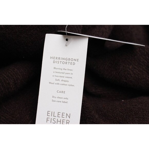 New w/Tags - Eileen Fisher Herringbone Distorted Wool Blend Pleated Skirt, Lrg - Picture 4 of 9